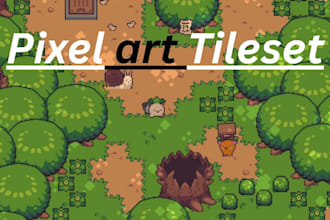 pixel art tileset game art sprite sheet rpg maker tilemap top down 8bit rpg game