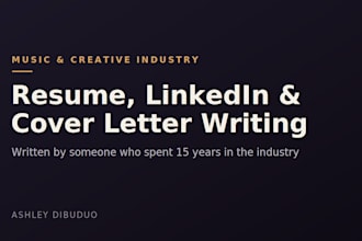 your music or creative industry resume, linkedin, and cover letter