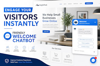 implement a small business website welcome chatbot for lead capture