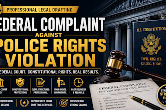 draft a federal complaint against police rights violation