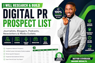 build a targeted digital PR outreach list of journalists and bloggers