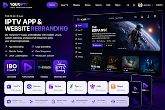 iptv apps rebrand, purple player ibo player tivimate smarters and iptv website