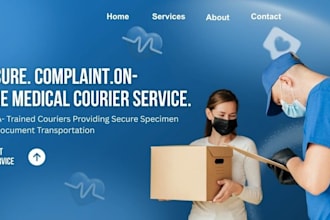 design squarespace medical courier website healthcare pharmacy delivery website