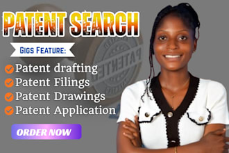 do patent search, patent drafting, patent filing and trademark search