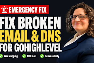 fix gohighlevel dns issues, broken email, and wix domain setup