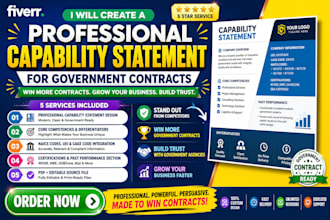 create a professional capability statement for government contracts