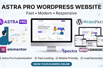 customize astra pro wordpress website for startups coaches and service businesse