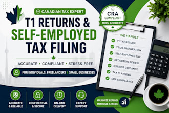prepare your t1 return and self employed tax filing with cra compliance