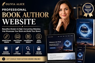 design book author website, ebook website, wix author website