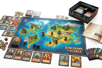 design board game card game and tabletop game with custom illustration