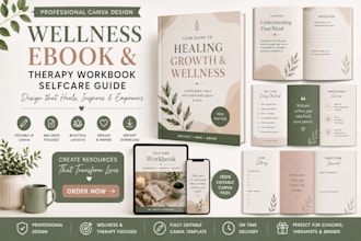 design canva wellness ebook therapy workbook selfcare guide