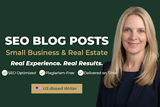 write SEO blog posts for small business and real estate pros