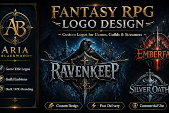 design medieval fantasy rpg gaming logo and guild emblem