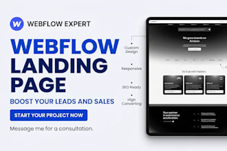 build high converting webflow landing page, webflow website, landing page expert