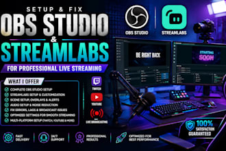 setup and fix obs studio and streamlab for twitch, youtube and live broadcasting