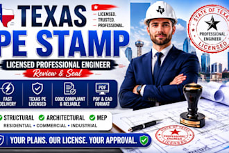 review and pe stamp texas structural drawings for city permits