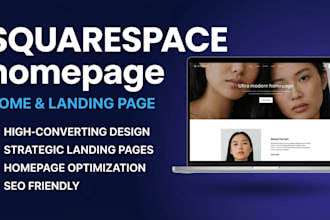 design or redesign your squarespace homepage and landing page
