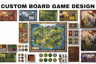 do board game design, board game, card game, box and game development