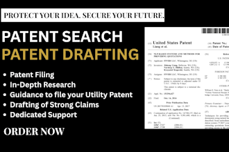 patent search, patent drafting, file your utility patent