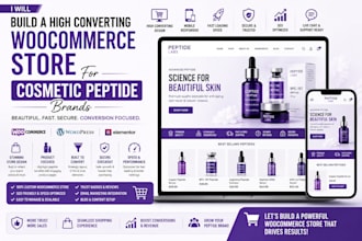 build a high converting woocommerce store for cosmetic peptide brands