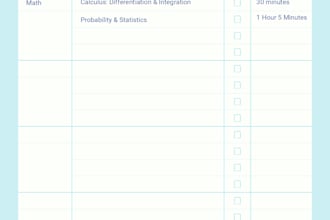 create a clean, organised revision plan or study schedule for your exams