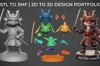 convert 2d sketches to 3d printable stl files