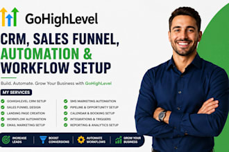 build gohighlevel CRM sales funnel automation ghl funnel and workflow automation