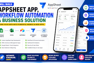 build appsheet app, appsheet automation and business database solution