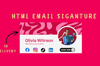 make clickable html email signature, outlook signature, gmail signature