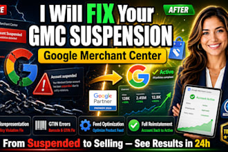 fix google merchant center suspension misrepresentation gtin gmc shopping ads