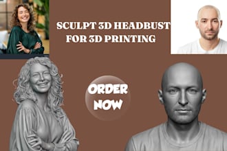 design custom 3d bust, sculpt, portrait figurine, mask stl model for 3d printing