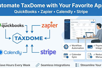 set up taxdome integrations with quickbooks, zapier, calendly stripe for your