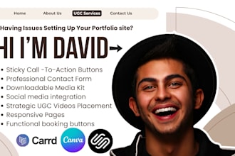 design stunning canva portfolio website, ugc media kit and ugc creator reels