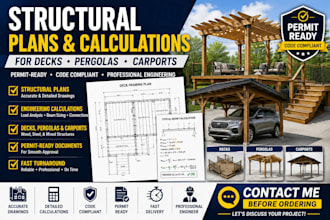 provide structural plans and calculations for decks, pergolas and carports