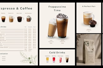 design a luxury menu for cafes and restaurants