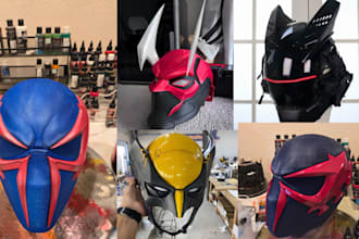 create wearable 3d mask 3d helmet cosplay model stl print and paint mask anime