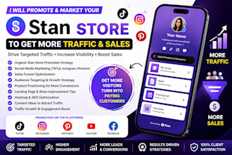 promote and market your stan store to get more traffic website shopify tiktok