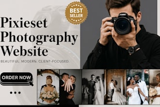 design, redesign, customize, and create pixieset website and photography website