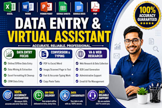 do professional data entry, web research and virtual assistant tasks