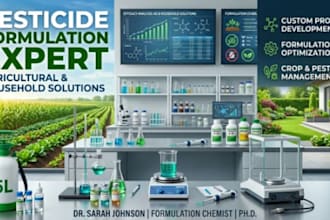 develop and optimize agriculture and household pesticide formulations