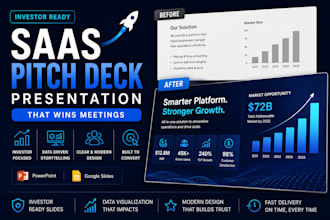 create saas pitch deck presentation for investors startups and funding
