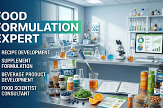 be your food scientist for recipe creation and food product development support