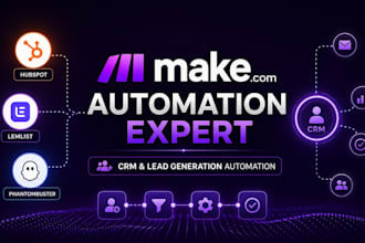 build make com automation for hubspot lemlist phantombuster