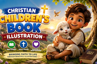 christian children story book illustrations and bible story