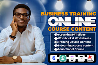 do business training course, training manual, workbook, online course, worksheet