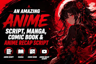 write an amazing anime script, manga, comic book, and anime recap script