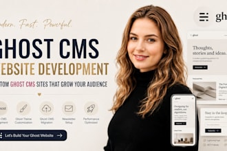 build your ghost cms, custom ghost cms website, develop your ghost cms website