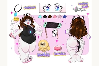 furry reference sheet fursona ref sheet anthro plush character design furry oc