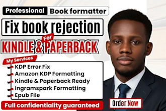fix KDP book rejection, ingramspark formatting and margin errors