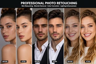 do photo retouching, skin retouching and image editing